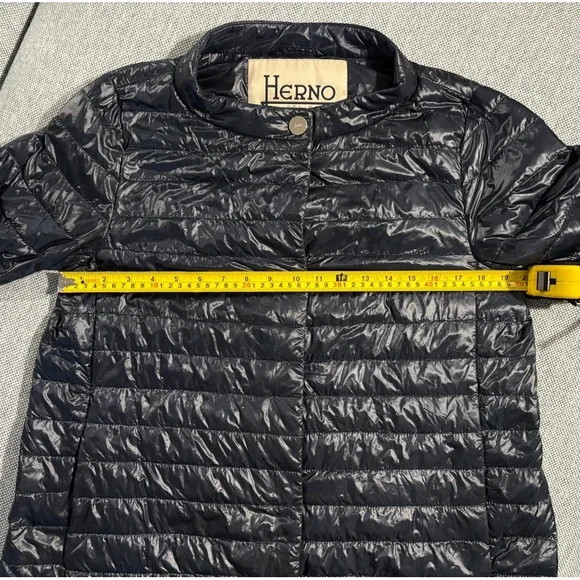 HERNO Ultralight Goose Down Rossella Jacket Navy. Sz US 10| $685 Retail - Picture 13 of 16